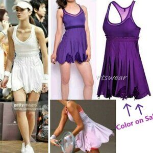 Nwt Adidas Stella McCartney STUNNING Purple Tennis Dress Pleated Skirt L Large